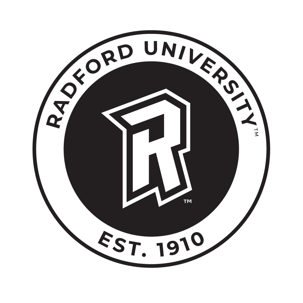 Radford University Highlanders Officially Licensed Black Vinyl Decal Sticker Clear Backing