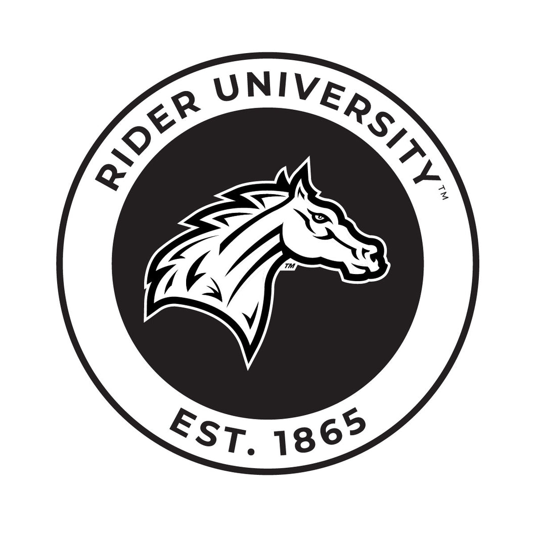 Rider University Broncs Officially Licensed Black Vinyl Decal Sticker White Backing