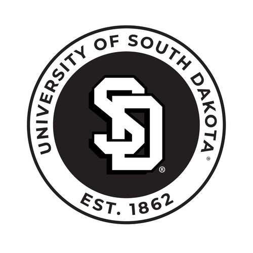 South Dakota Coyotes Officially Licensed Black Vinyl Decal Sticker Holographic Backing