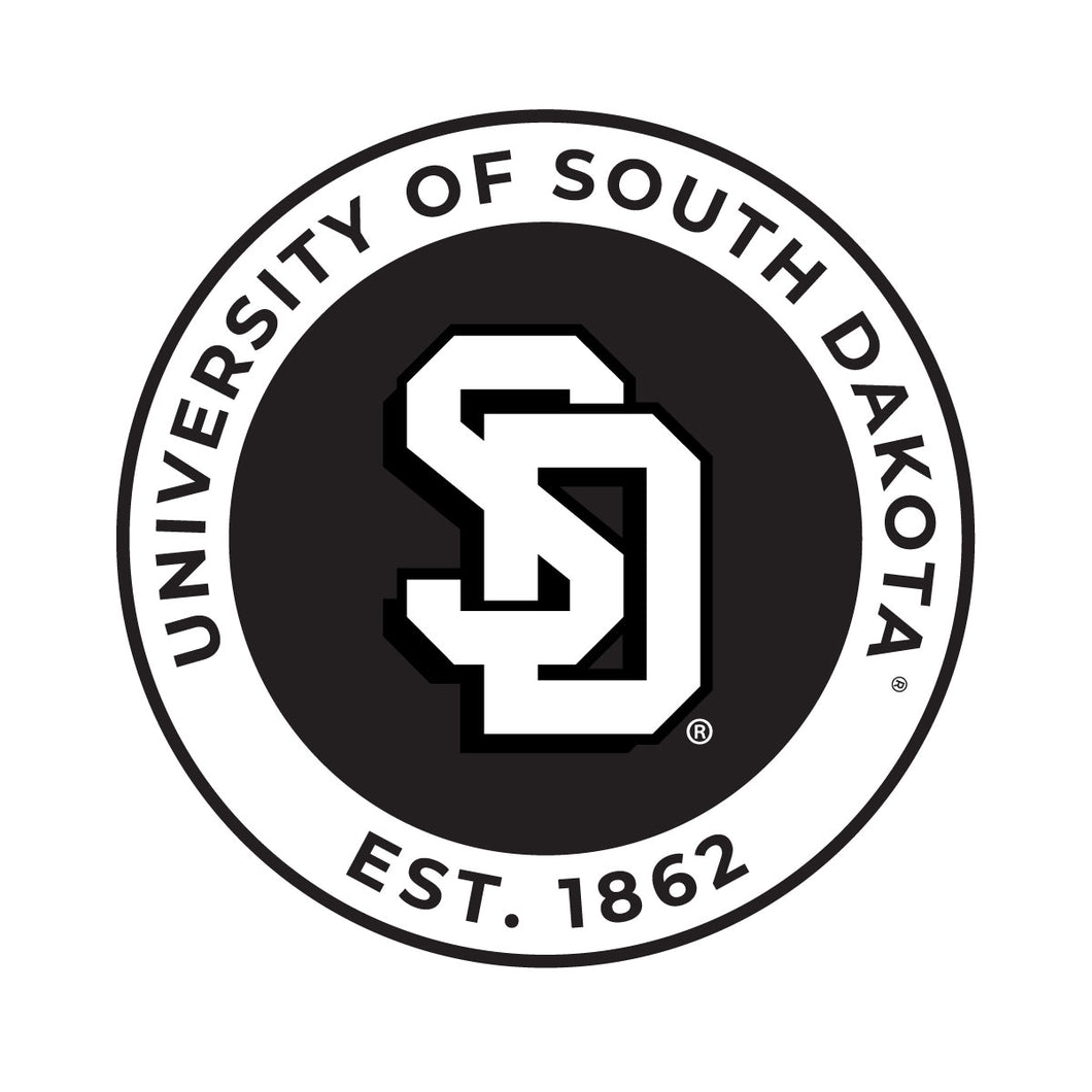 South Dakota Coyotes Officially Licensed Black Vinyl Decal Sticker Holographic Backing