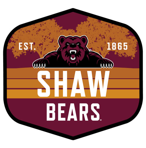 Shaw University Bears Scenic Background Vinyl Sticker/Magnet - Officially Licensed 