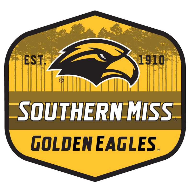 Southern Mississippi Golden Eagles Scenic Background Vinyl Sticker/Magnet - Officially Licensed 