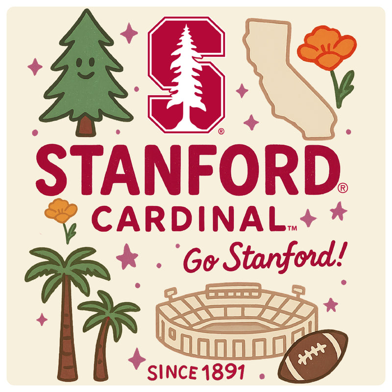 Stanford University Medley Design Decorative Magnet or Sticker – Officially Licensed 3-Inch