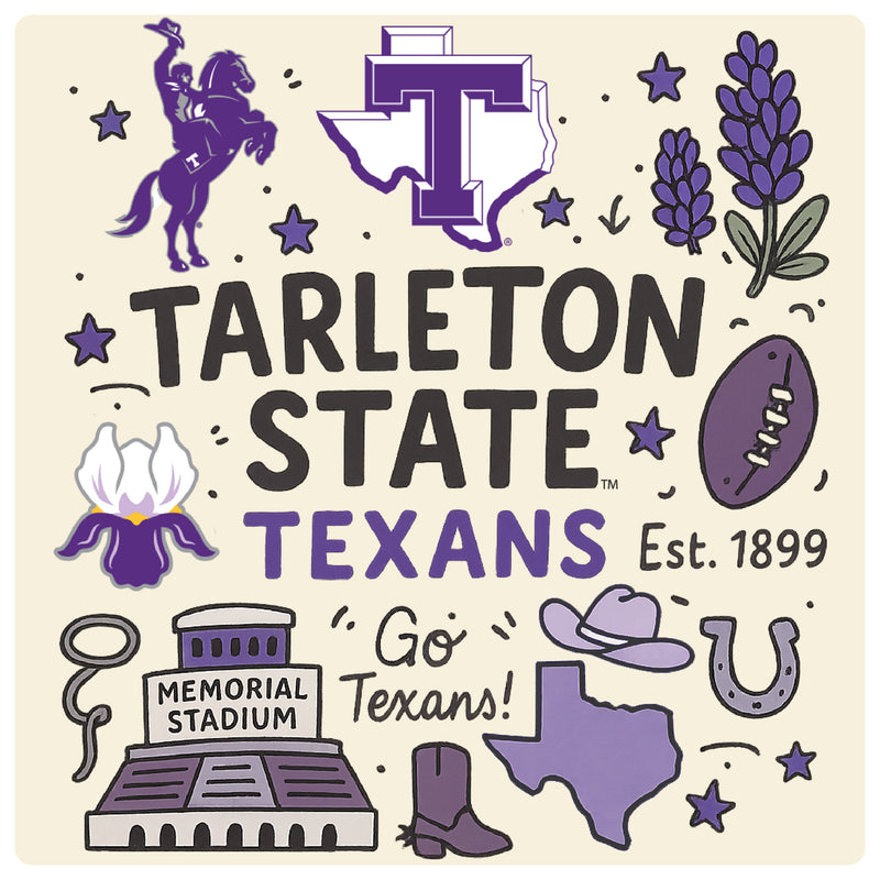 Tarleton State University Medley Design Decorative Magnet or Sticker – Officially Licensed 3-Inch