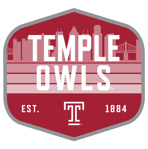 Temple University Scenic Background Vinyl Sticker/Magnet - Officially Licensed 