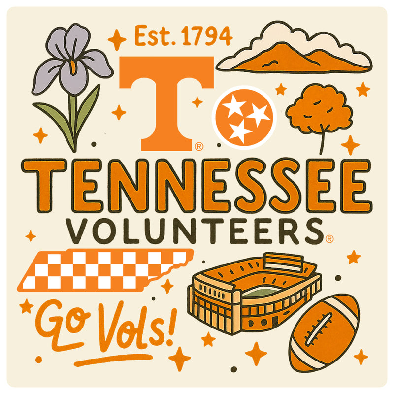 Tennessee Knoxville Volunteers Medley Design Decorative Magnet or Sticker – Officially Licensed 3-Inch