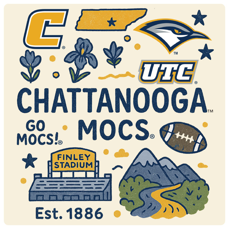 University of Tennessee at Chattanooga Medley Design Decorative Magnet or Sticker – Officially Licensed 3-Inch