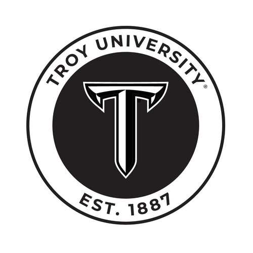 Troy University Officially Licensed Black Vinyl Decal Sticker White Backing