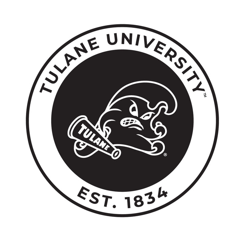 Tulane University Green Wave Officially Licensed Black Vinyl Decal Sticker Clear Backing