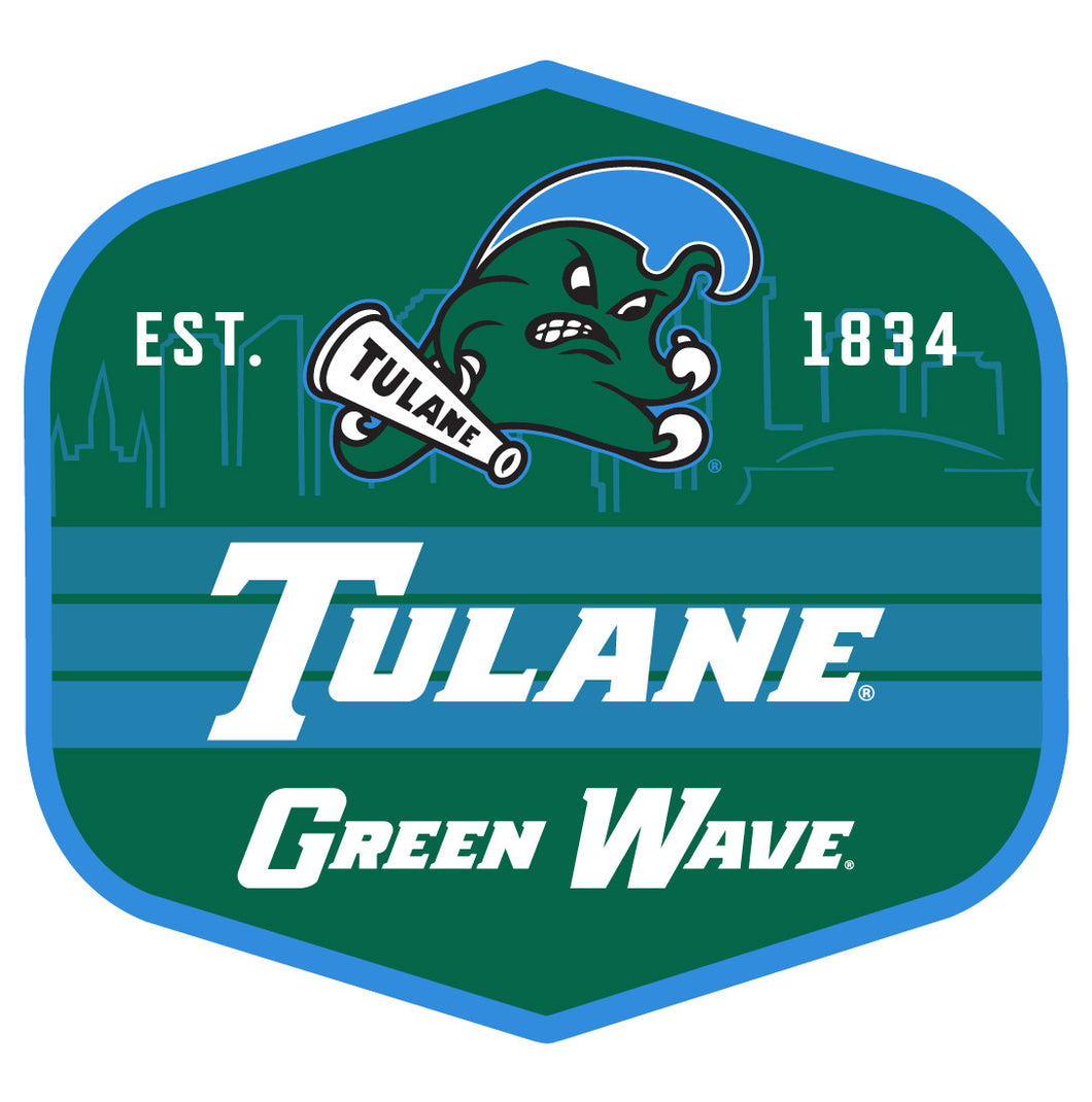 Tulane University Green Wave Scenic Background Vinyl Sticker/Magnet - Officially Licensed 