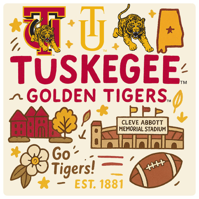 Tuskegee University Medley Design Decorative Magnet or Sticker – Officially Licensed 3-Inch