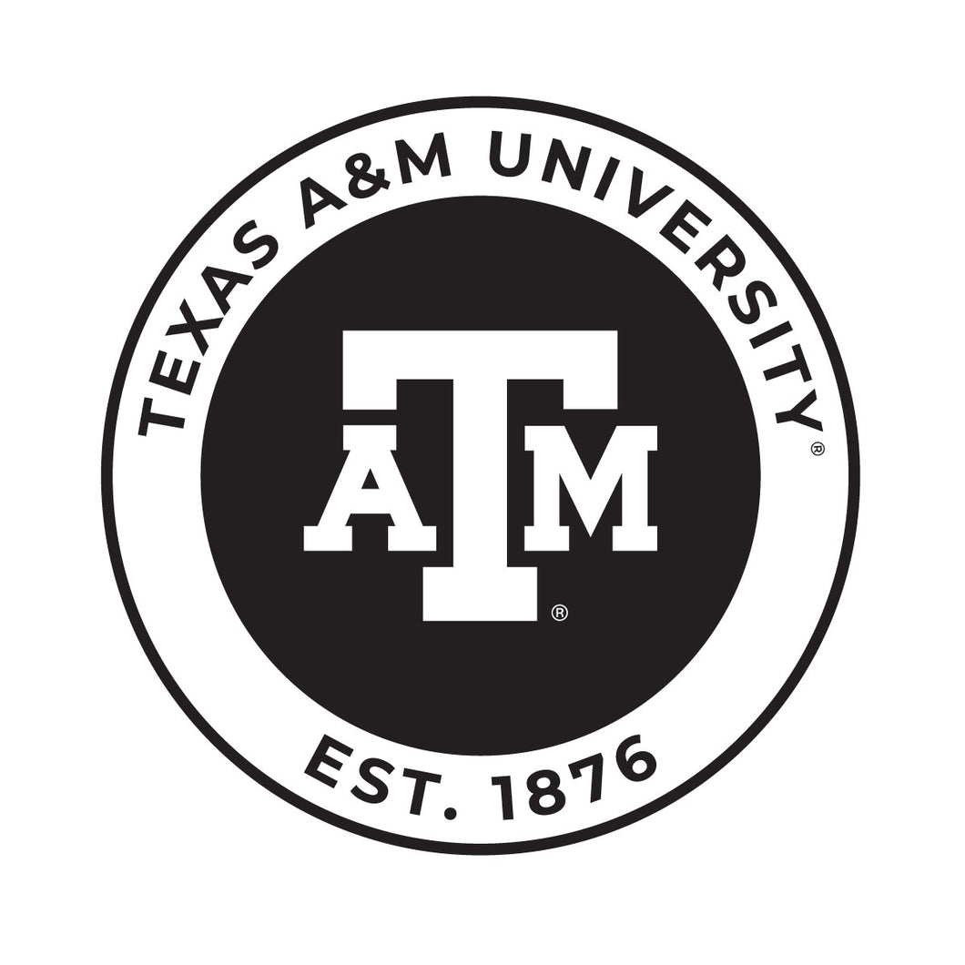 Texas A&M Aggies Officially Licensed Black Vinyl Decal Sticker Clear Backing