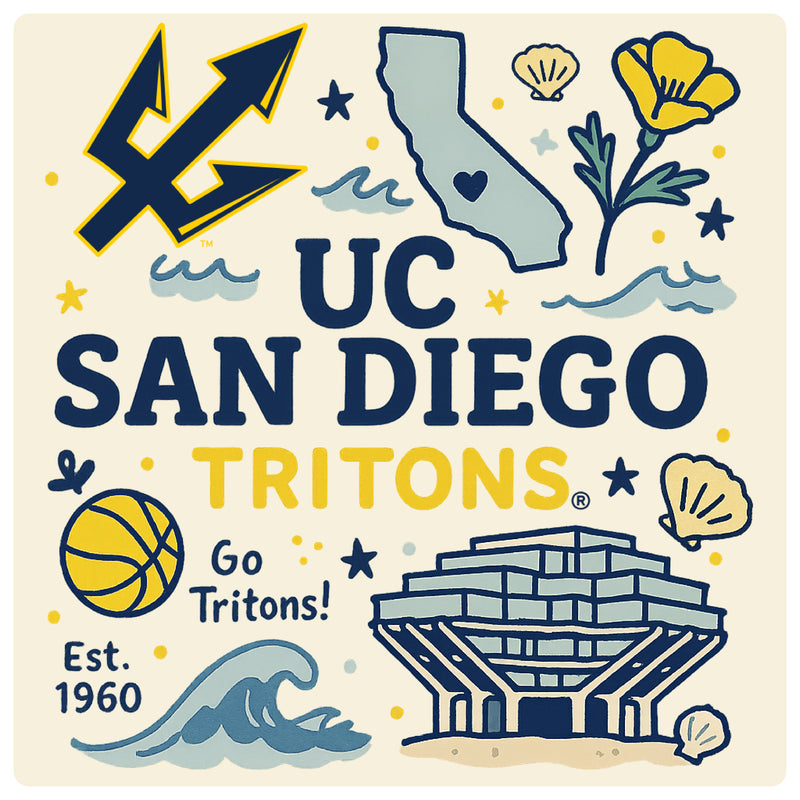 UC San Diego Medley Design Decorative Magnet or Sticker – Officially Licensed 3-Inch