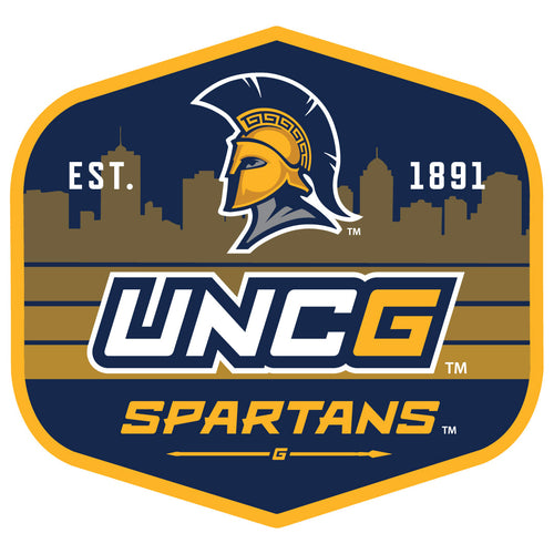 North Carolina Greensboro Spartans Scenic Background Vinyl Sticker/Magnet - Officially Licensed 