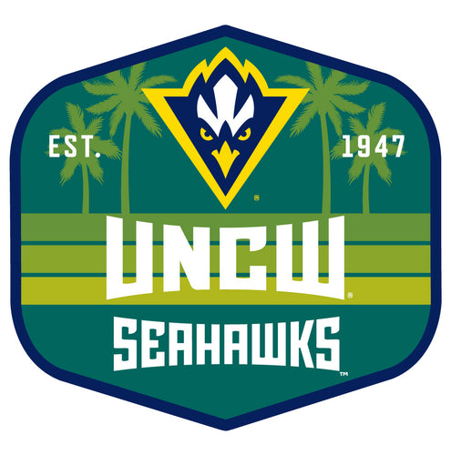 North Carolina Wilmington Seahawks Scenic Background Vinyl Sticker/Magnet - Officially Licensed 