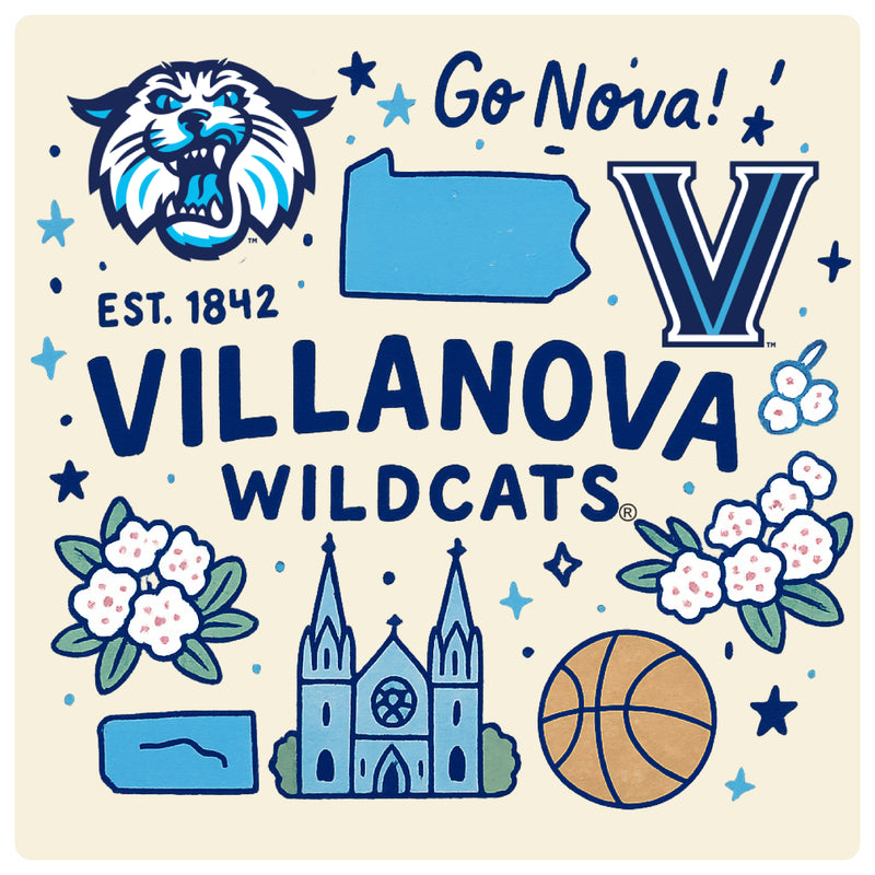 Villanova Wildcats Medley Design Decorative Magnet or Sticker – Officially Licensed 3-Inch