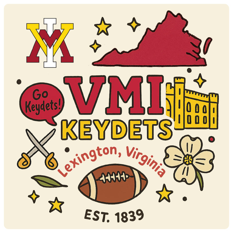 VMI Keydets Medley Design Decorative Magnet or Sticker – Officially Licensed 3-Inch