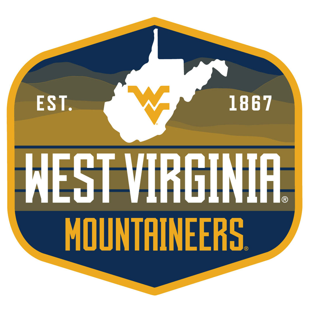 West Virginia Mountaineers Scenic Background Vinyl Sticker/Magnet - Officially Licensed 