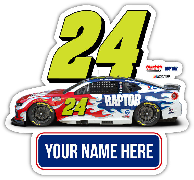 William Byron #24 Nascar Offic. Licensed Customized Decorative Magnet/Sticker
