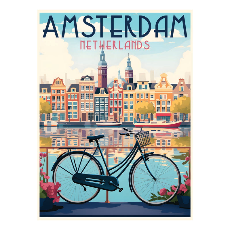 Amsterdam Netherlands Souvenir Decoratve Flat Magnet or Sticker 2-Inch