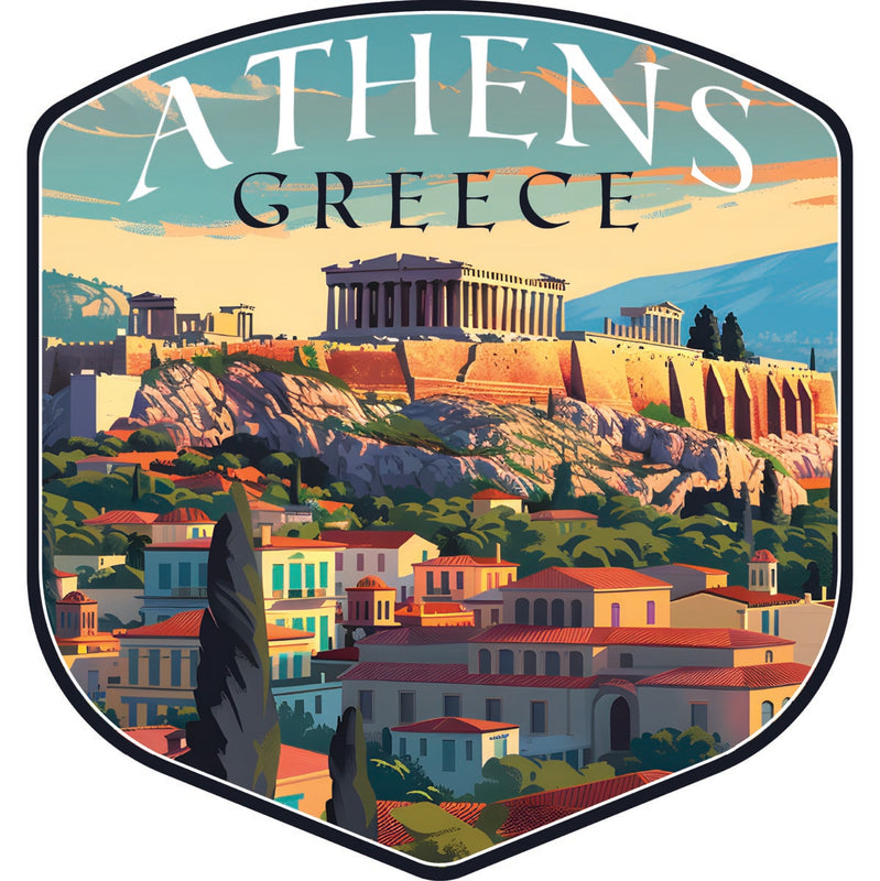 Athens Greece Souvenir Decoratve Flat Magnet or Sticker 2-Inch