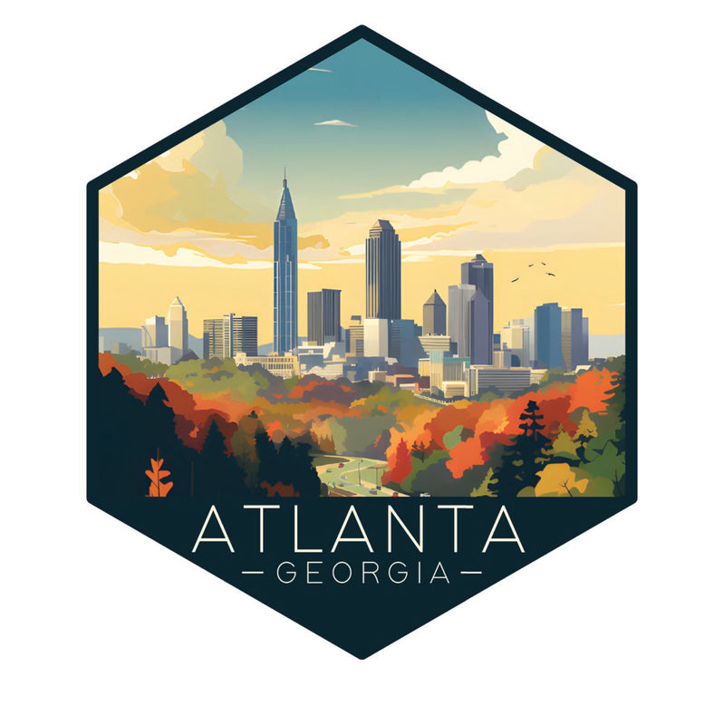 Atlanta Georgia Souvenir Decoratve Flat Magnet or Sticker 2-Inch