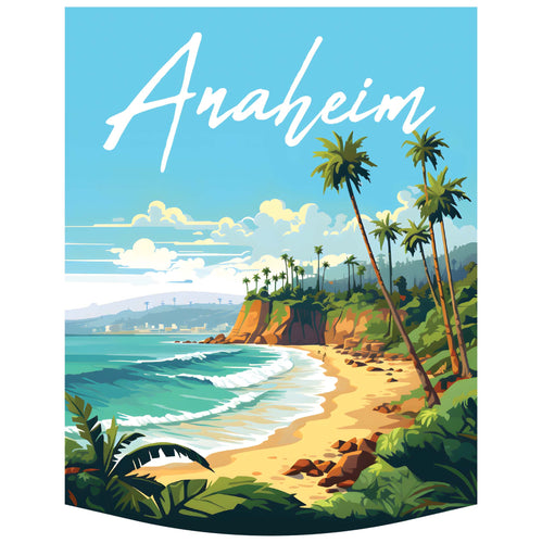 Anaheim California Design B Souvenir Vinyl Decal Sticker 4-Inch