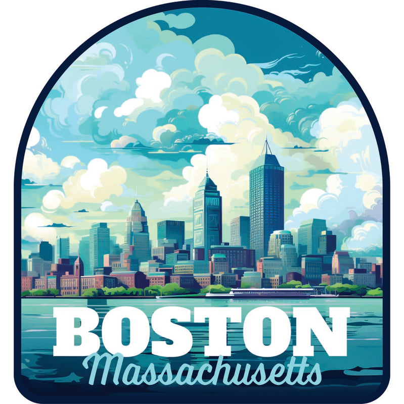 Boston Massachusetts Souvenir Decoratve Flat Magnet or Sticker 2-Inch