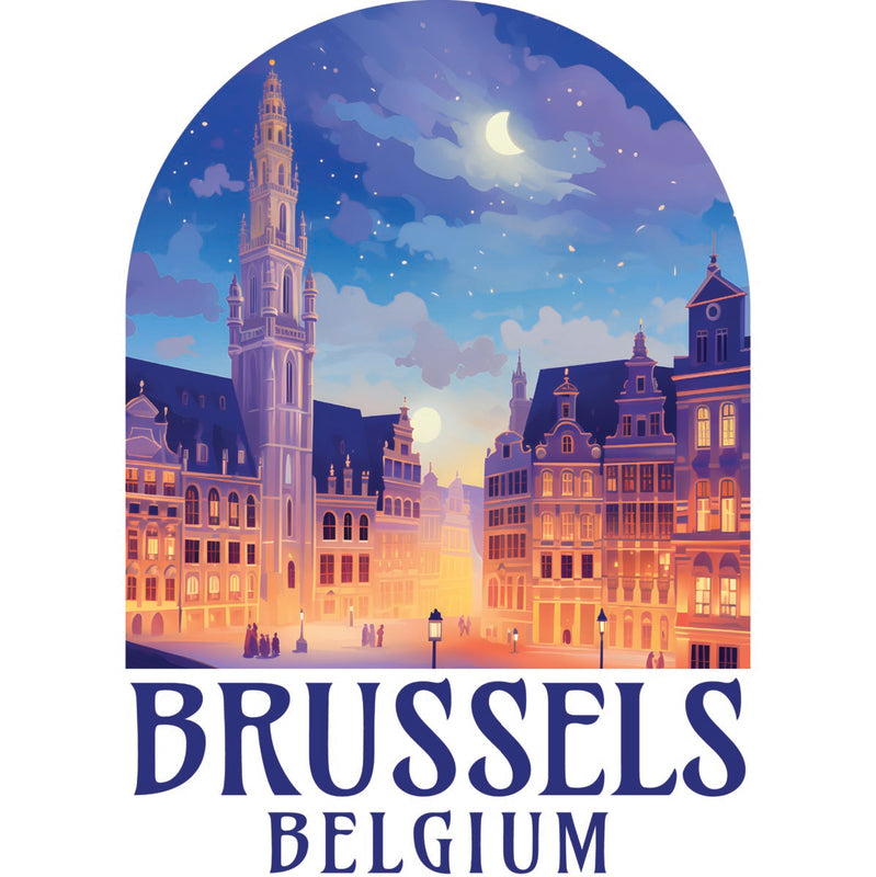 Brussels Belgium Souvenir Decoratve Flat Magnet or Sticker 2-Inch