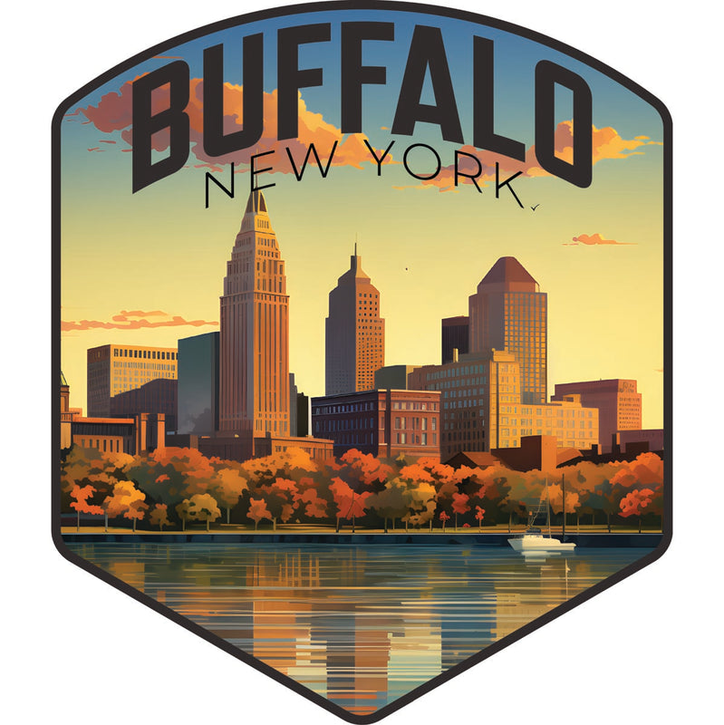 Buffalo New York Souvenir Decoratve Flat Magnet or Sticker 2-Inch