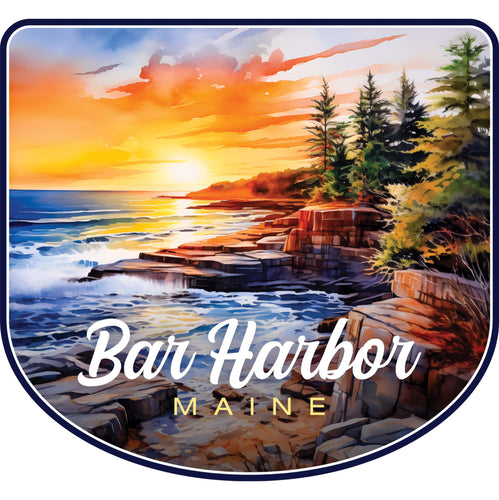 Bar Harbor Maine Design B Souvenir Vinyl Decal Sticker 2-Inch