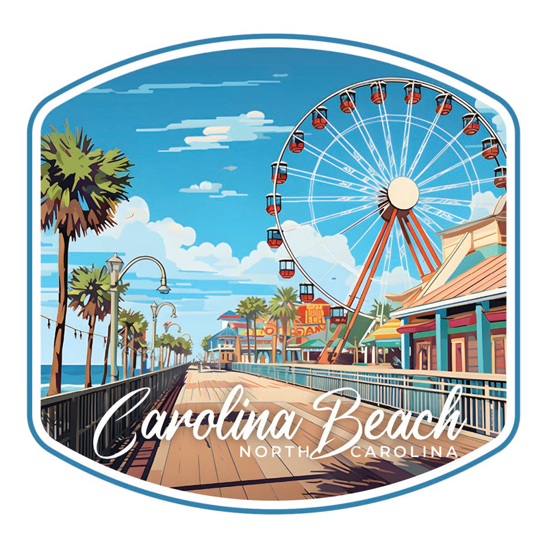 Carolina Beach NC Souvenir Decoratve Flat Magnet or Sticker 2-Inch
