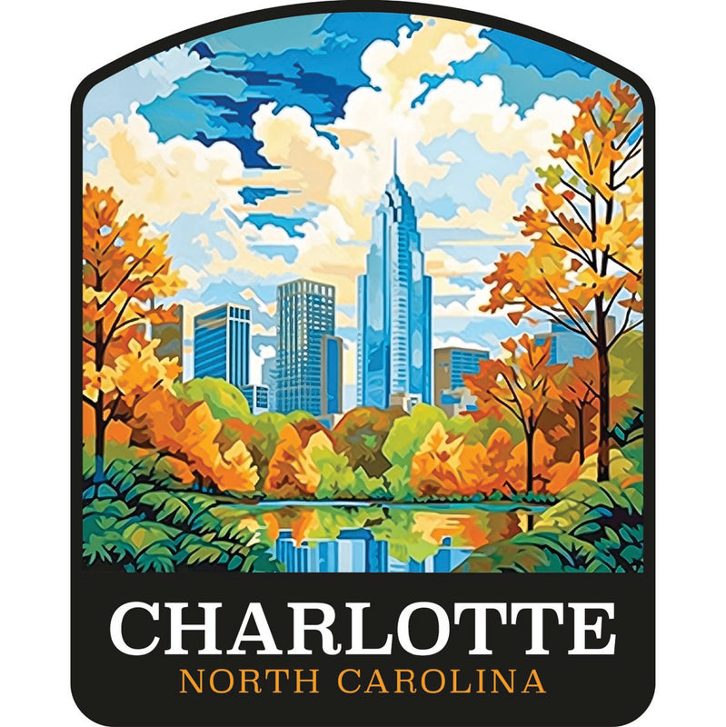 Charlotte North Carolina Souvenir Decoratve Flat Magnet or Sticker 2-Inch