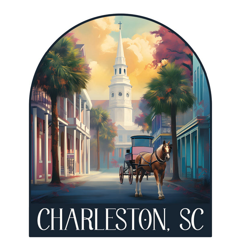 Charleston South Carolina Souvenir Decoratve Flat Magnet or Sticker 2-Inch