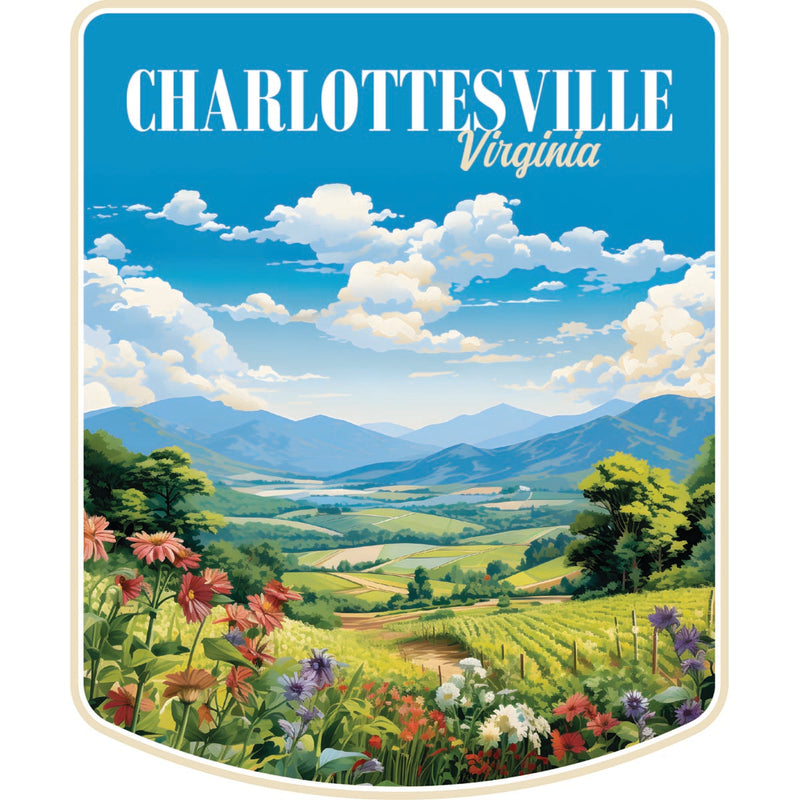Charlottesville Virginia Souvenir Decoratve Flat Magnet or Sticker 2-Inch