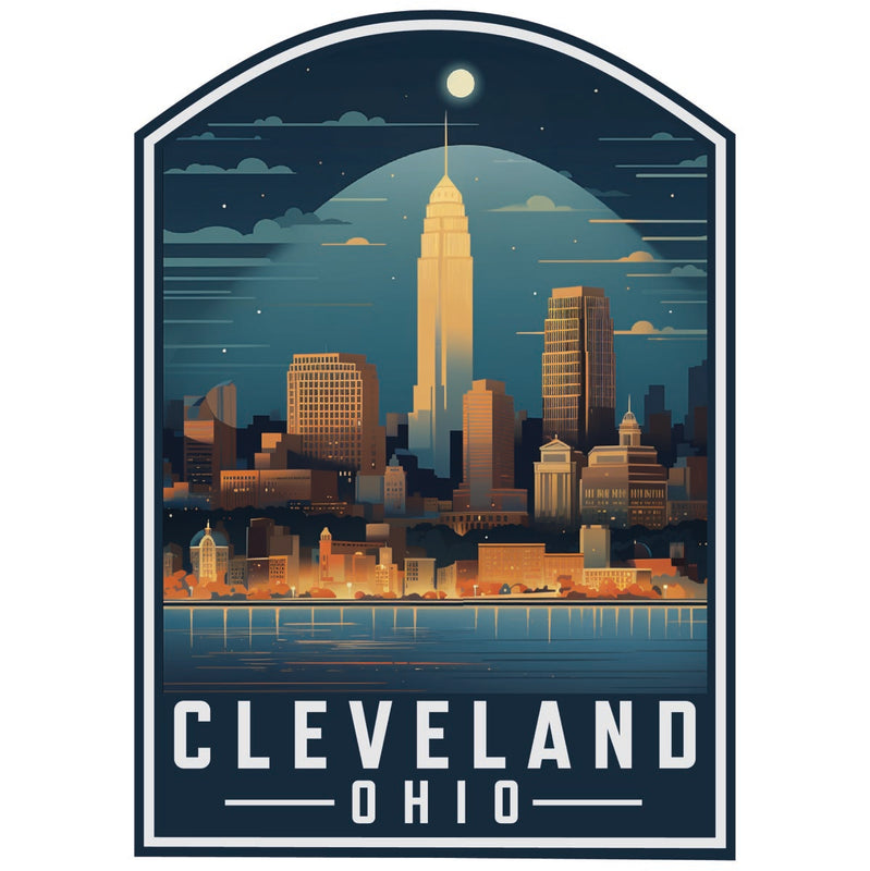 Cleveland Ohio Souvenir Decoratve Flat Magnet or Sticker 2-Inch