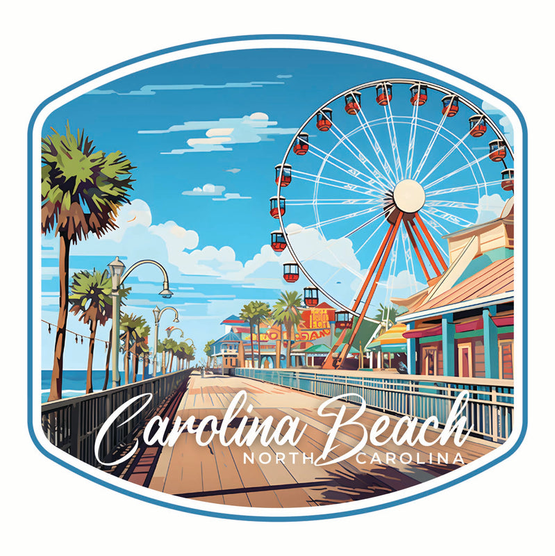 Carolina Beach, North Carolina. Carolina Beach Pier Design Souvenir Vinyl Decal Sticker 2-Inch