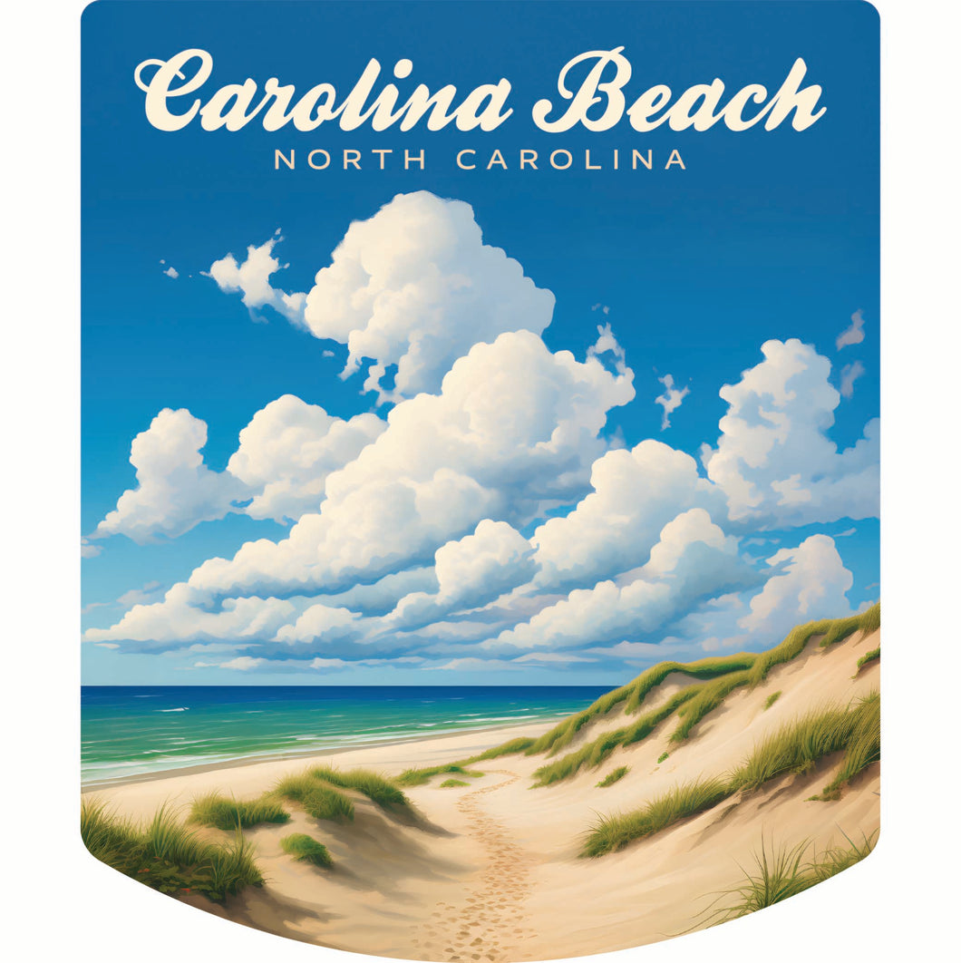 Carolina Beach, North Carolina. Beach and Sand Dunes Design Souvenir Vinyl Decal Sticker 6-Inch