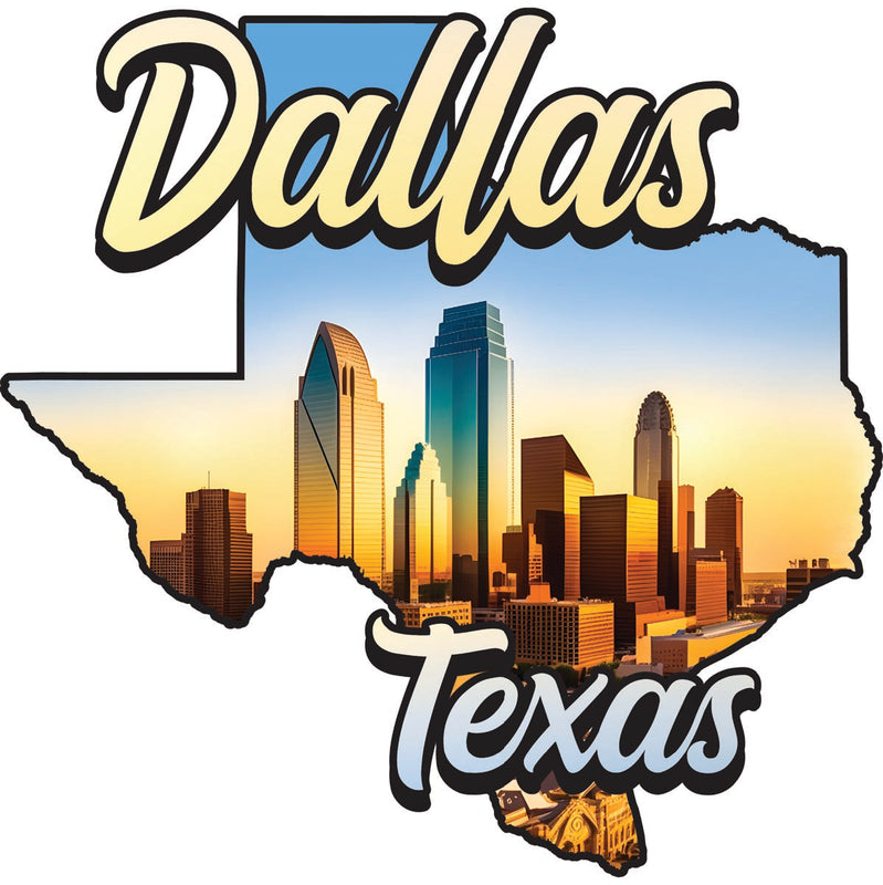 Dallas Texas Souvenir Decoratve Flat Magnet or Sticker 2-Inch