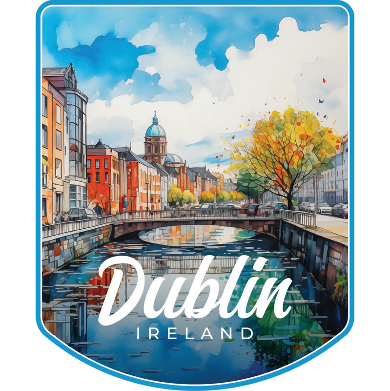 Dublin Ireland Souvenir Decoratve Flat Magnet or Sticker 2-Inch