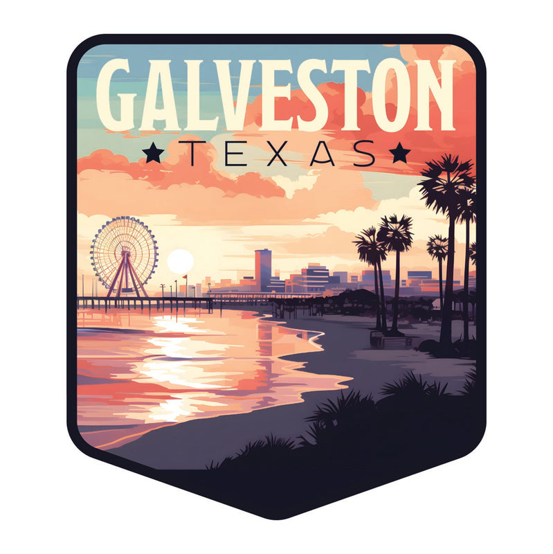 Galveston Texas Souvenir Decoratve Flat Magnet or Sticker 2-Inch