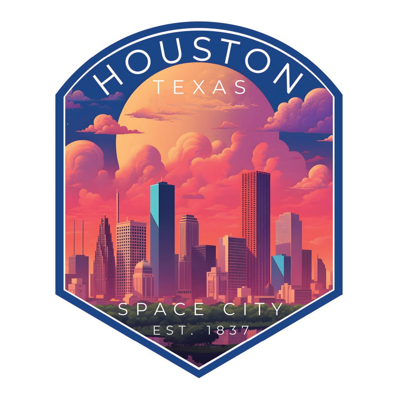 Houston Texas Souvenir Decoratve Flat Magnet or Sticker 2-Inch