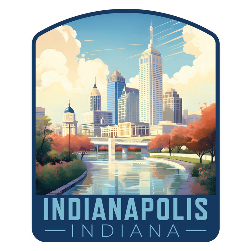 Indianapolis Indiana Souvenir Decoratve Flat Magnet or Sticker 2-Inch