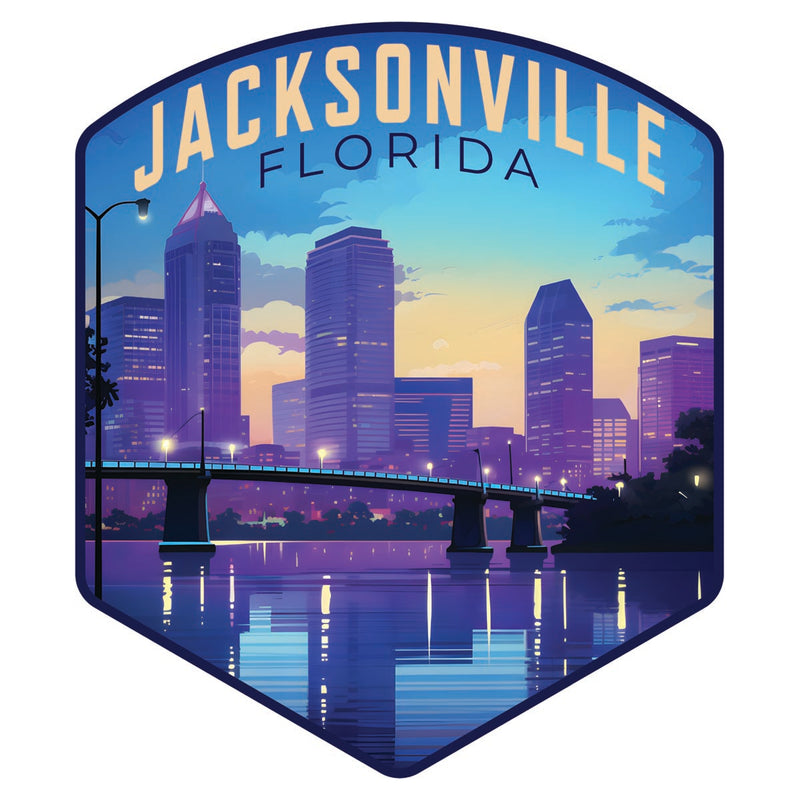 Jacksonville Florida Souvenir Decoratve Flat Magnet or Sticker 2-Inch