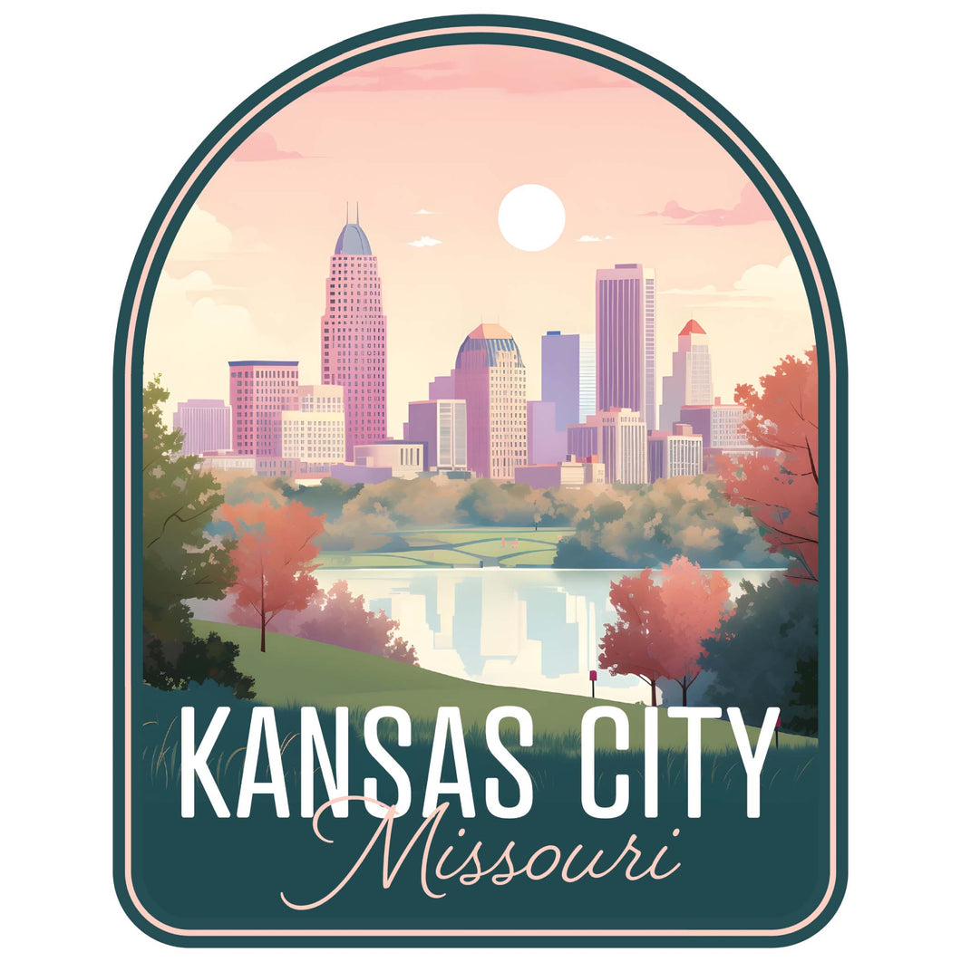 Kansas City Missouri Design B Souvenir Vinyl Decal Sticker 4-Inch