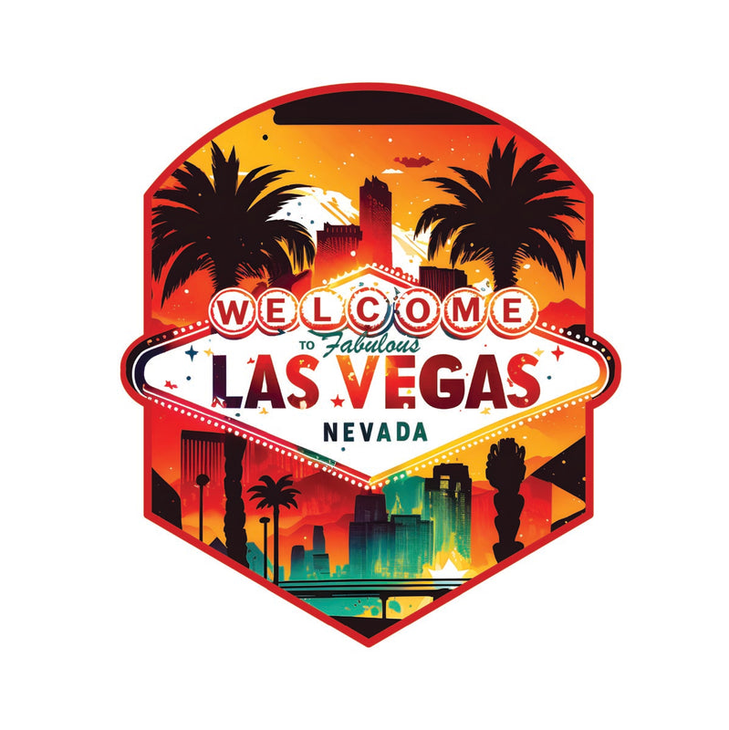 Las Vegas Nevada Souvenir Decoratve Flat Magnet or Sticker 2-Inch