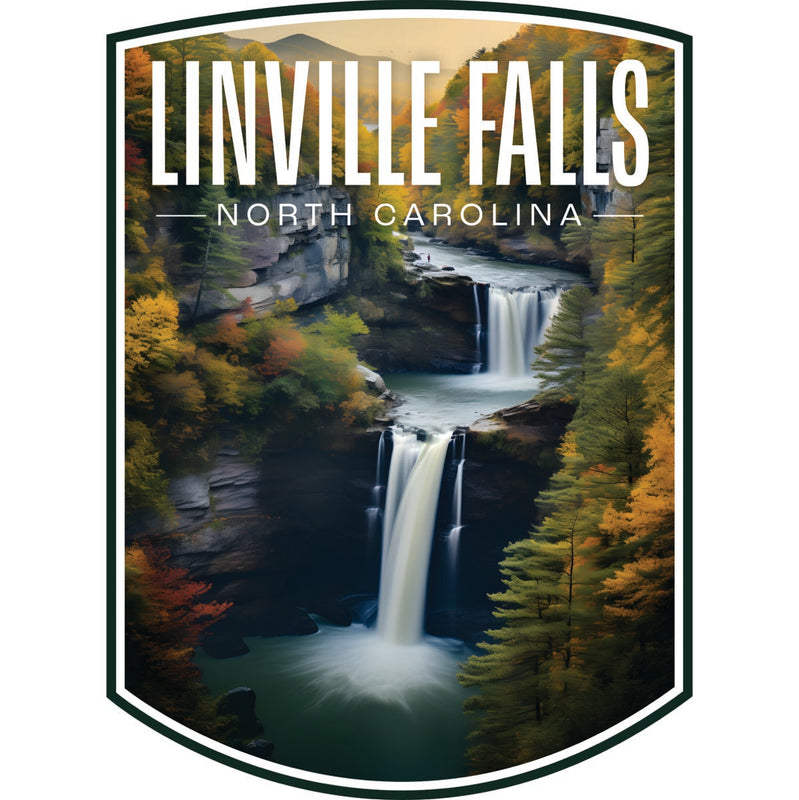 Linville Falls North Carolina Souvenir Decoratve Flat Magnet or Sticker 2-Inch