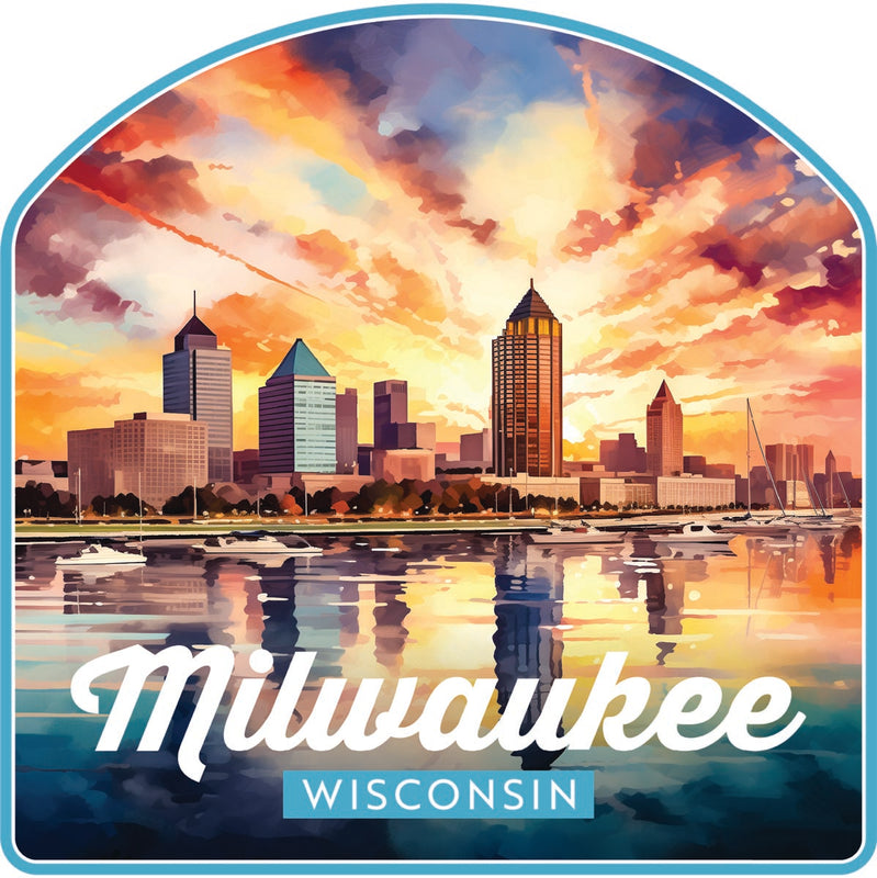 Milwaukee Wisconsin Souvenir Decoratve Flat Magnet or Sticker 2-Inch