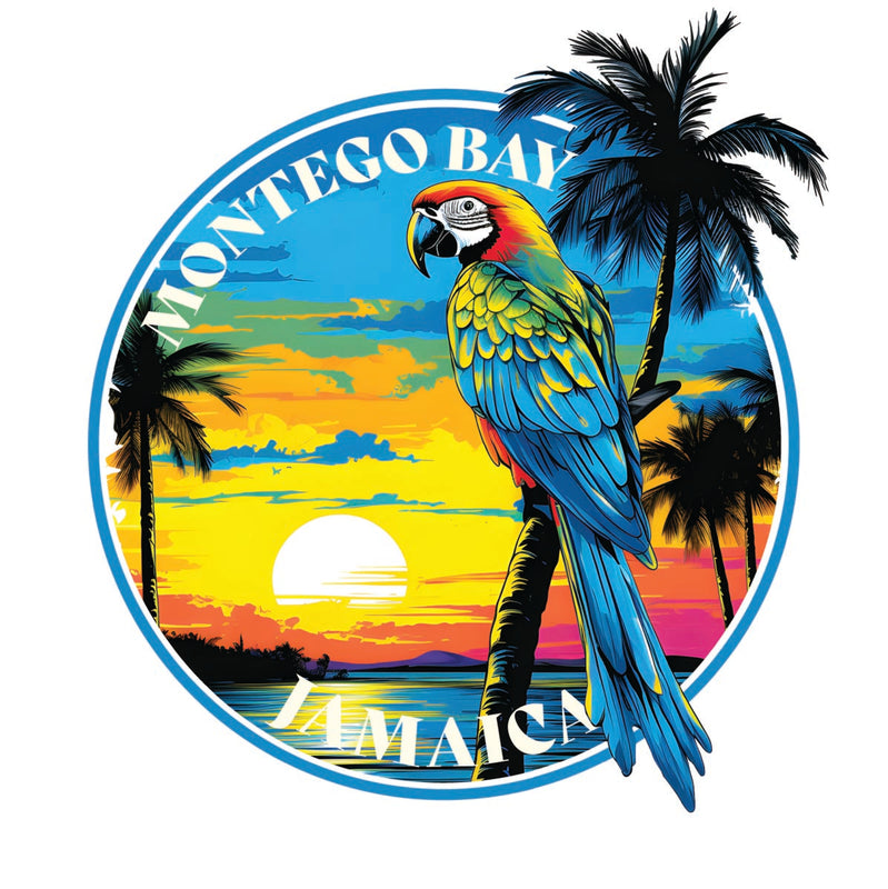 Montego Bay Jamaica Souvenir Decoratve Flat Magnet or Sticker 2-Inch