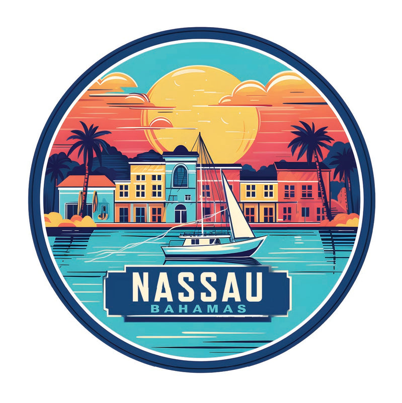 Nassau the Bahamas Souvenir Decoratve Flat Magnet or Sticker 2-Inch